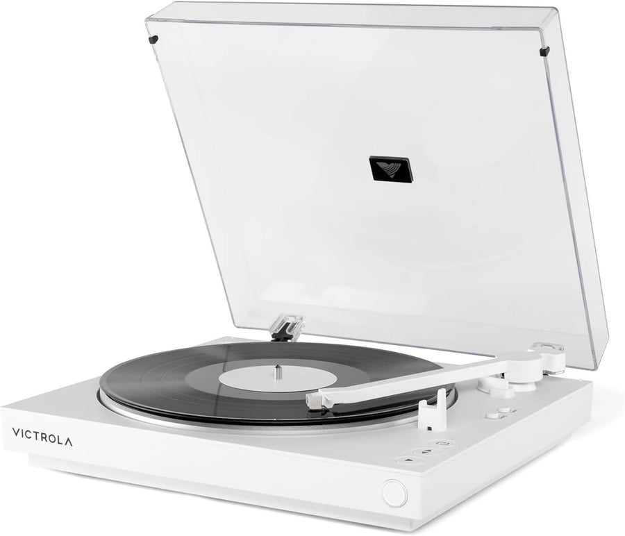 Automatic Bluetooth Turntable White 2 Speed Record Player