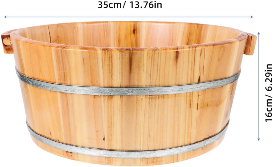 Wooden Foot Bath Basin Pedicure Spa Soak Tub Portable Bucket
