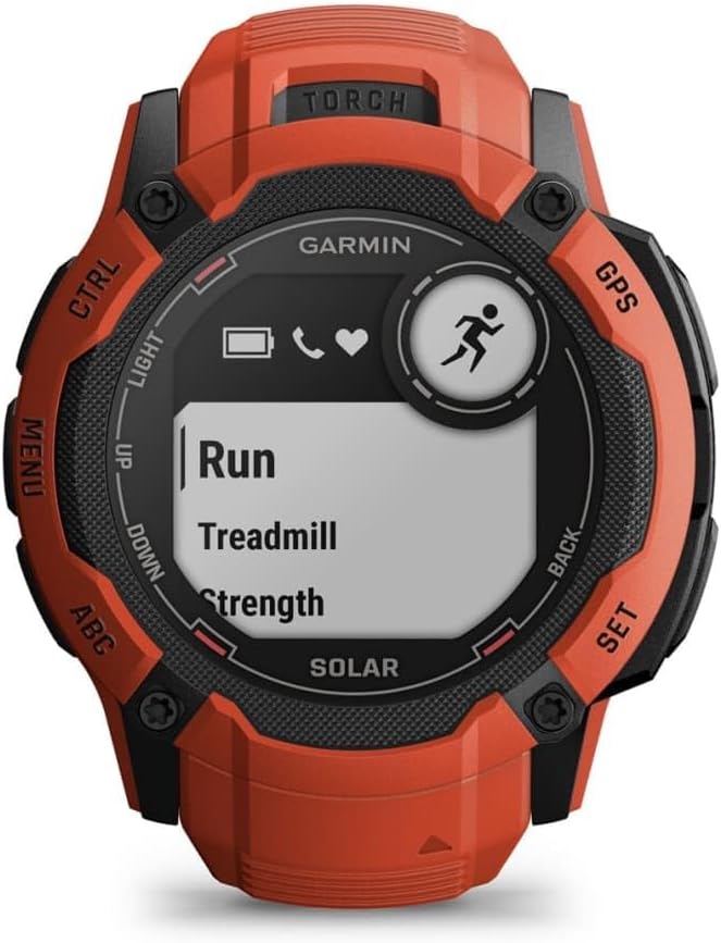 Solar GPS Smart Watch 50mm Rugged Outdoor Red