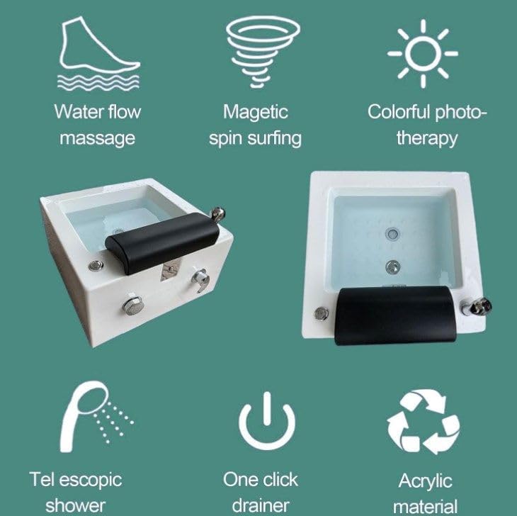 Pedicure Foot Spa Tub Acrylic Chair Shower Massage Basin
