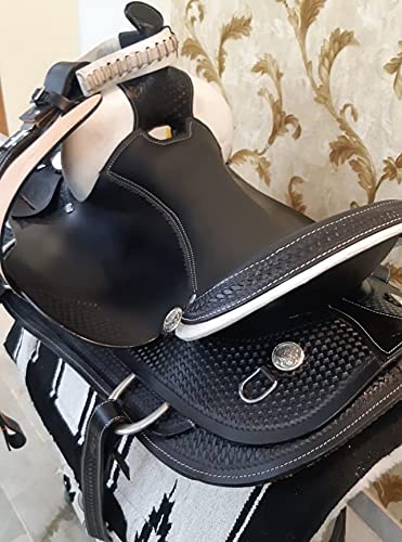 Leather Western Horse Saddle 18 Inch Barrel Trail Seat