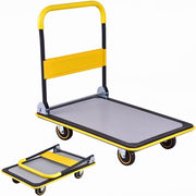 Heavy Duty Platform Trolley 300KG Flatbed Cart Yellow
