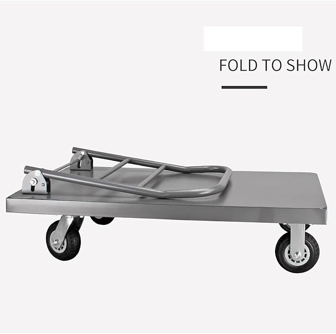 150KG 300KG Folding Platform Truck Cart Steel Push Dolly Swivel Wheels