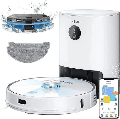 Robot Vacuum Mop Self Empty 4000Pa LiDAR Smart Mapping 250min WiFi