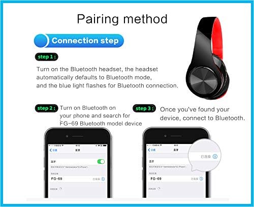 Wireless Over Ear Bluetooth Headphones Foldable HiFi Stereo With Mic