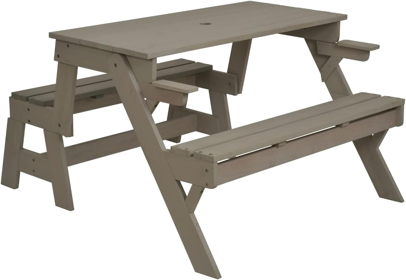 2 in 1 Wooden Picnic Table Bench Folding Garden Seat Eucalyptus