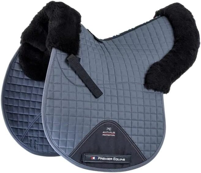 GP Jump Numnah Saddle Pad with Synthetic Sheepskin Trim