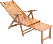 Wooden Sun Lounger Foldable 5 Position Recliner 1pc
