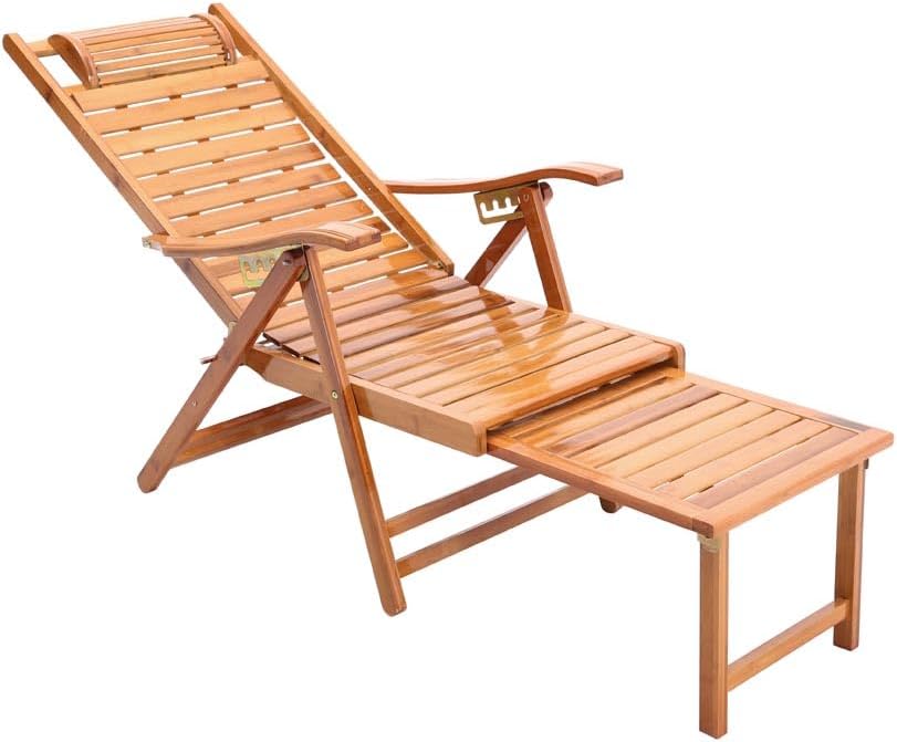 Wooden Sun Lounger Foldable 5 Position Recliner 1pc