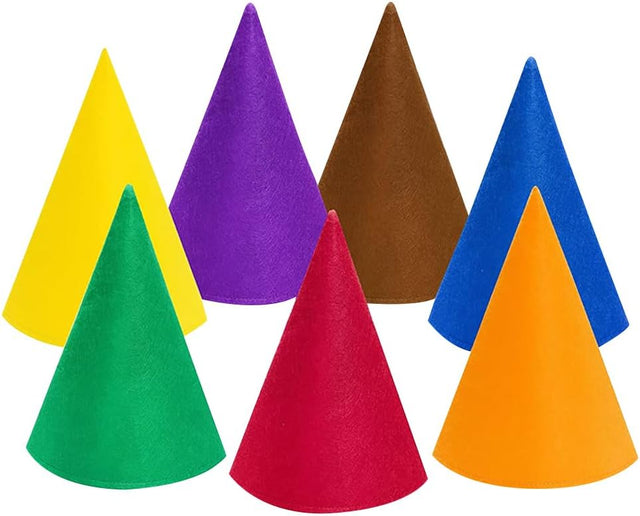 7PCS Gnome Hat Set Colorful Elf Dwarf Cosplay Party Hats