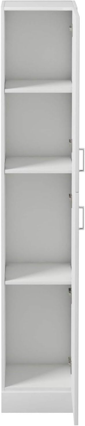 Tall Bathroom Cabinet White Gloss Soft Close Shelf Unit