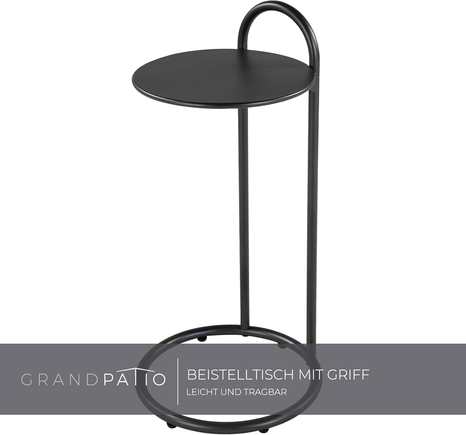 Garden Rocking Chair with Side Table Cushion Dark Grey