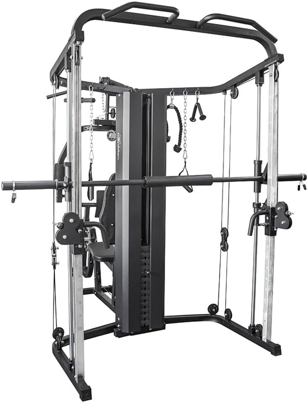 Home Multi Gym Smith Machine Cable Trainer 65kg Weight Stack Rack