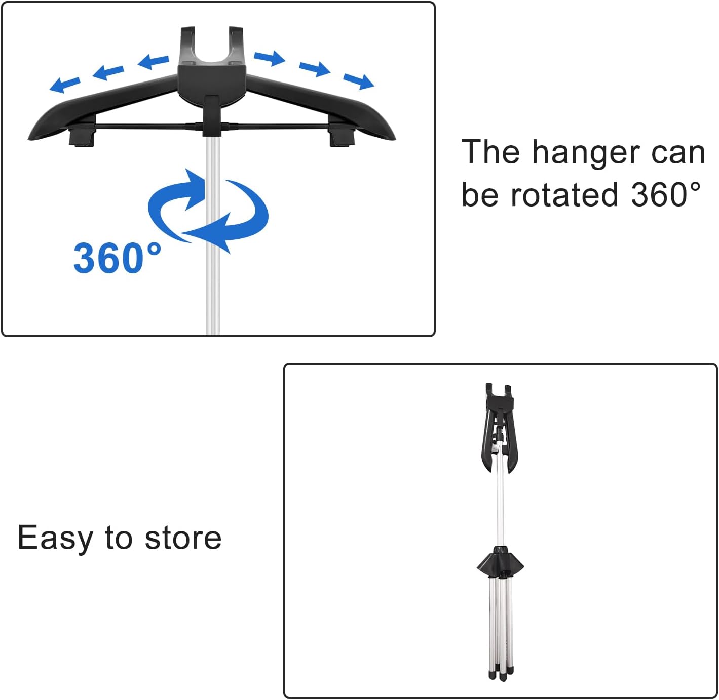 Clothes Steamer Rack Stand Adjustable Hanger with Ironing Glove