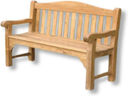 5FT Teak Garden Bench 3 Seater Solid Wooden Patio Seat