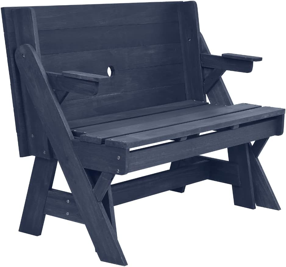 Convertible Picnic Table Bench 2 in 1 Wooden Garden Seat