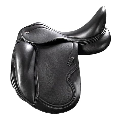 Black Leather English Dressage Saddle 15 Seat Soft Padded