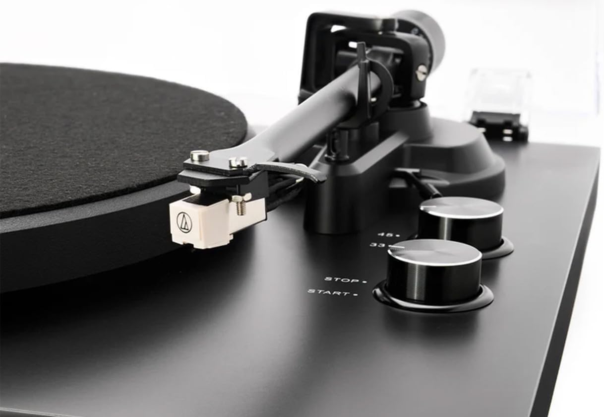 Black Turntable With Built In Phono Preamp