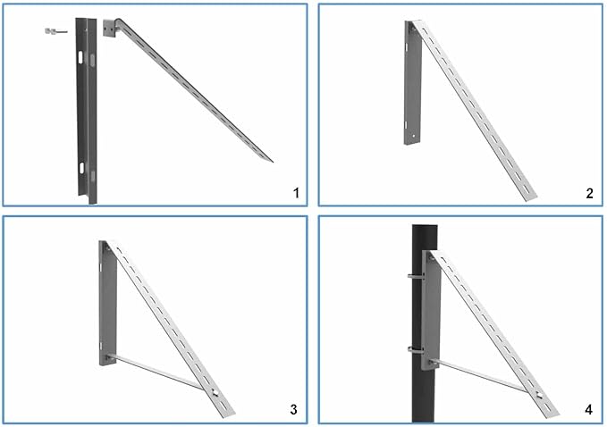 Adjustable Solar Panel Pole Mount Bracket for Lamp Post
