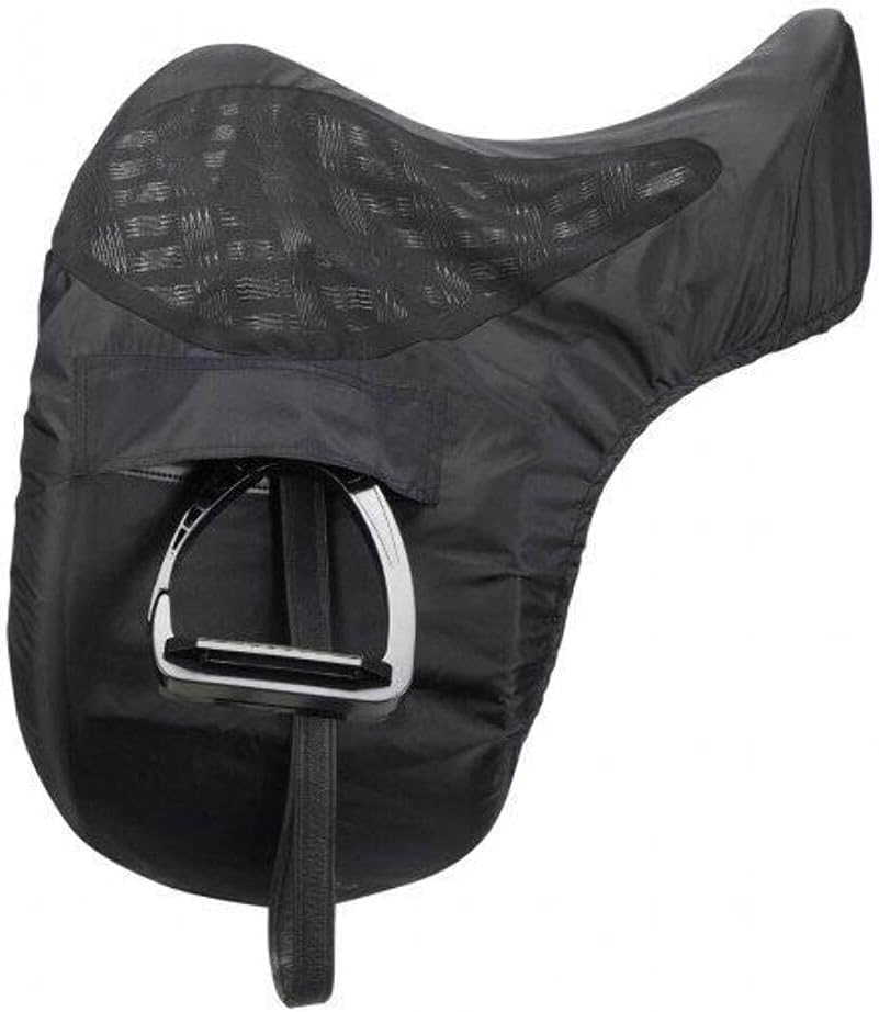 Waterproof Dressage Saddle Cover Black Silicone Grip Fleece Lined