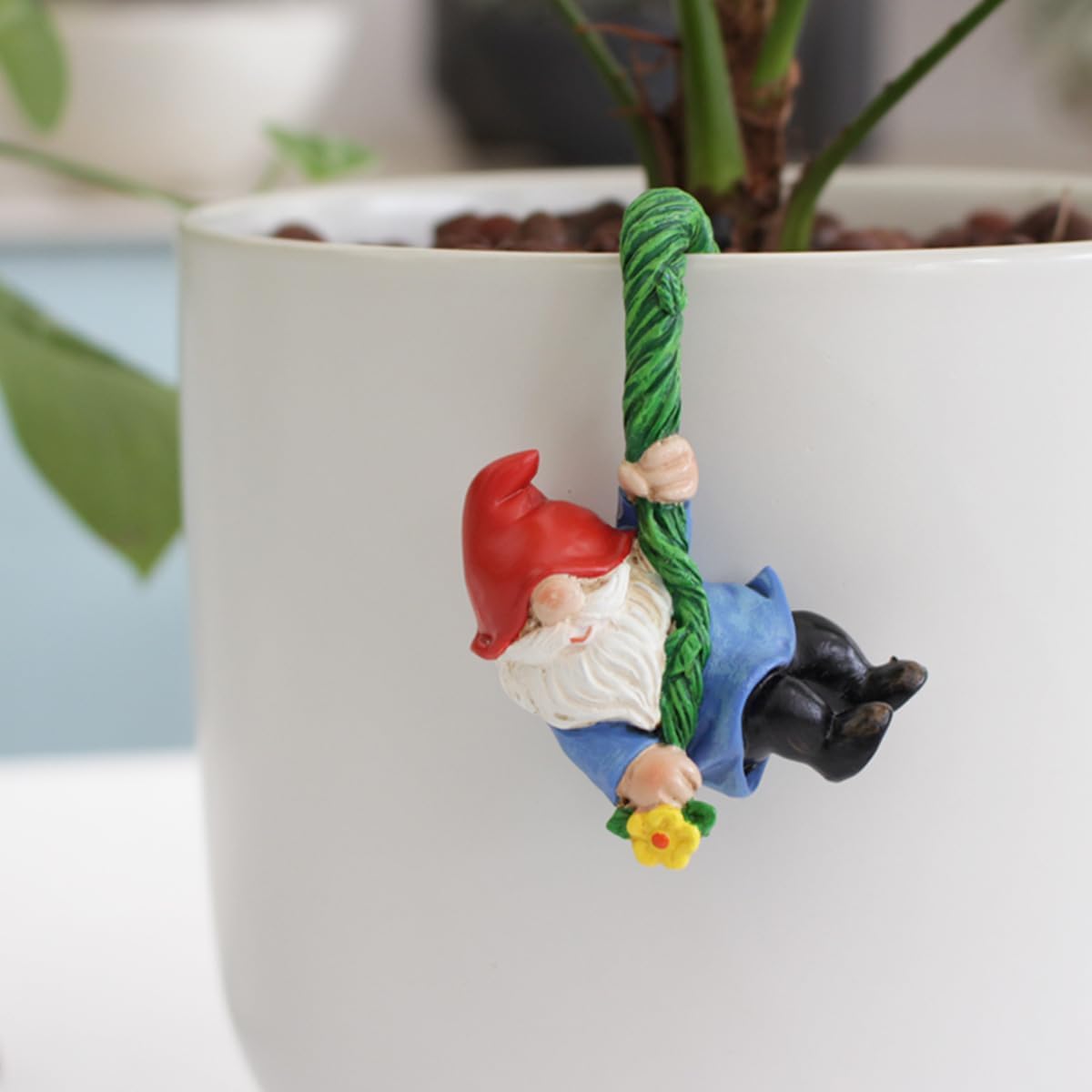 Mini Gnome Plant Ornament 3PCS Climbing Resin Pot Hugger Decor