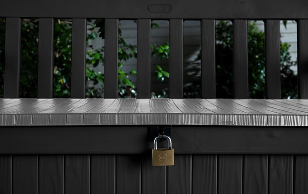Outdoor Garden Storage Bench 265L Lockable Deck Box Seat Weatherproof
