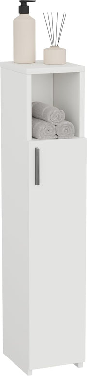 Slim Tall Bathroom Storage Cabinet Freestanding White Organizer