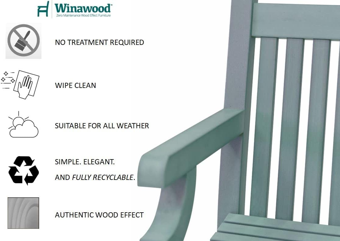 2 Seater Garden Bench Polymer Wood Effect Weatherproof Seat