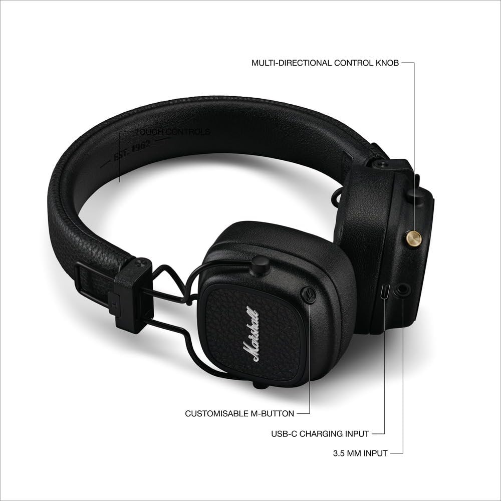 Wireless On Ear Bluetooth Headphones 100H Playtime Foldable Bass