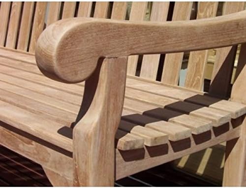5FT Teak Garden Bench 3 Seater Solid Wooden Patio Seat