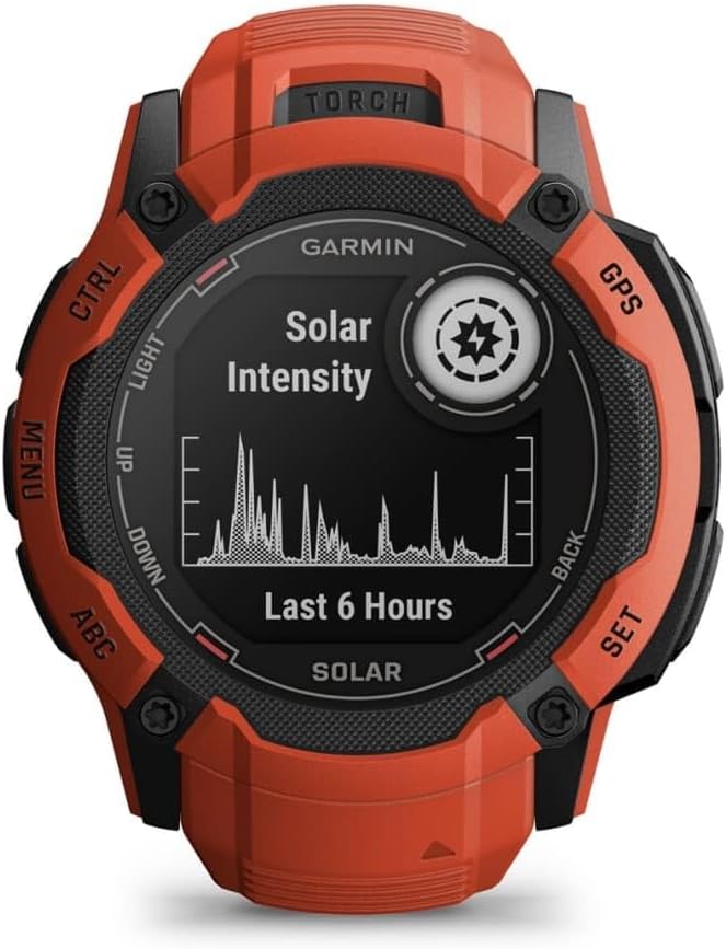 Solar GPS Smart Watch 50mm Rugged Outdoor Red