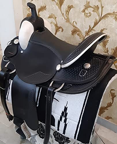Leather Western Horse Saddle 18 Inch Barrel Trail Seat