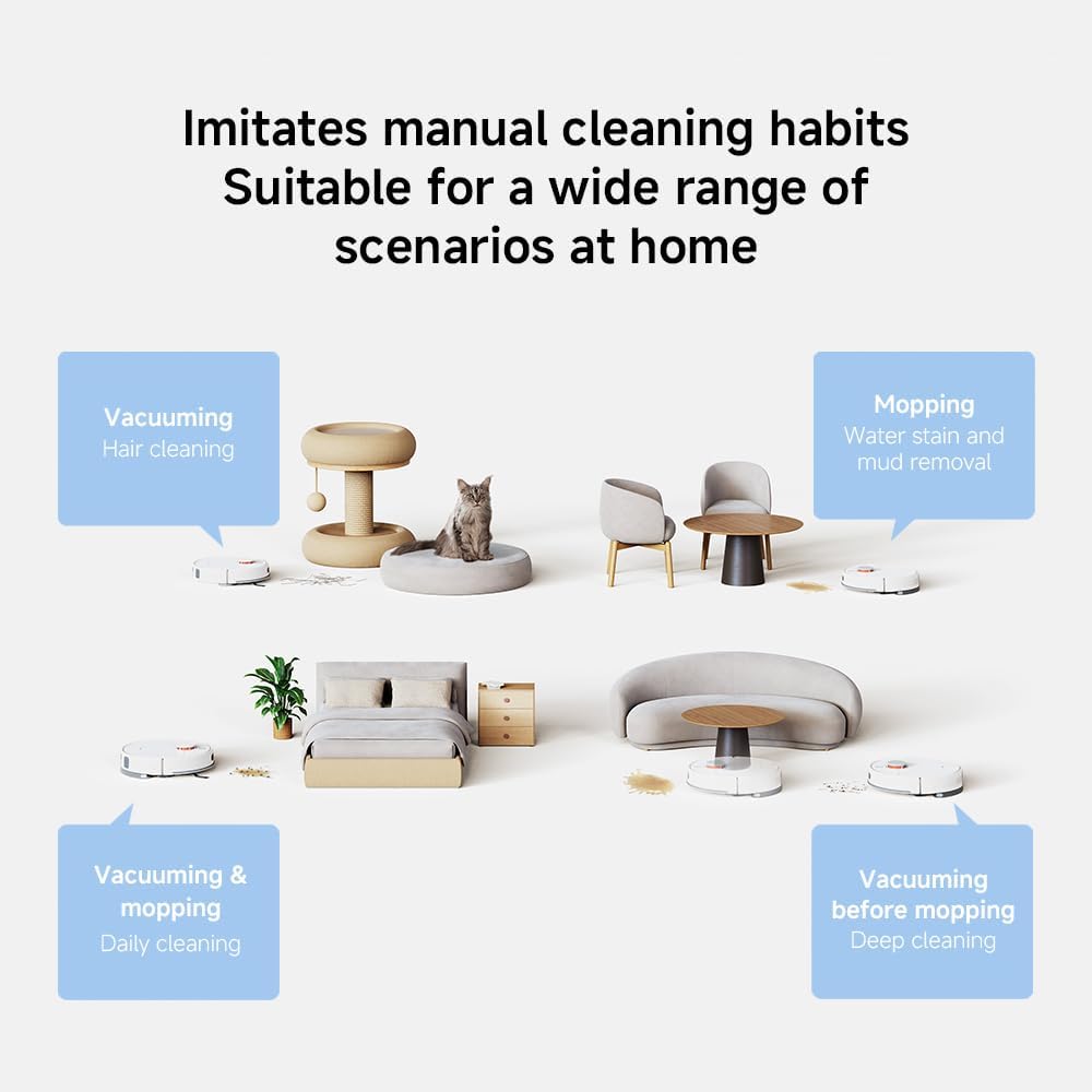 Robot Vacuum Self Empty 10000Pa LiDAR Mapping WiFi Smart Clean