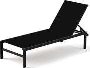 6 Level Aluminum Sun Lounger Recliner Chair Black