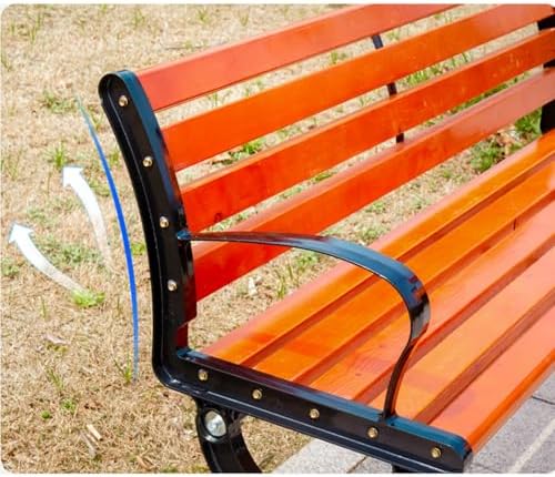 Outdoor Metal Garden Bench Patio Park Bench with Armrests 120cm