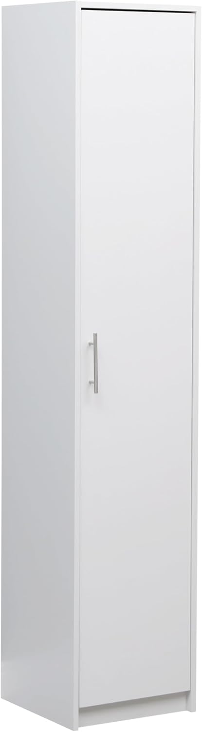 Tall Slim Storage Cabinet Black 1 Door 3 Shelf Unit