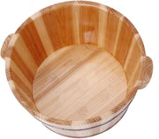 Wooden Foot Soak Tub Pedicure Spa Bucket Solid Wood Barrel