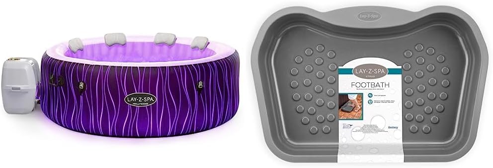 Inflatable Hot Tub 140 AirJet LED Spa 4 6 Person Foot Bath Tray