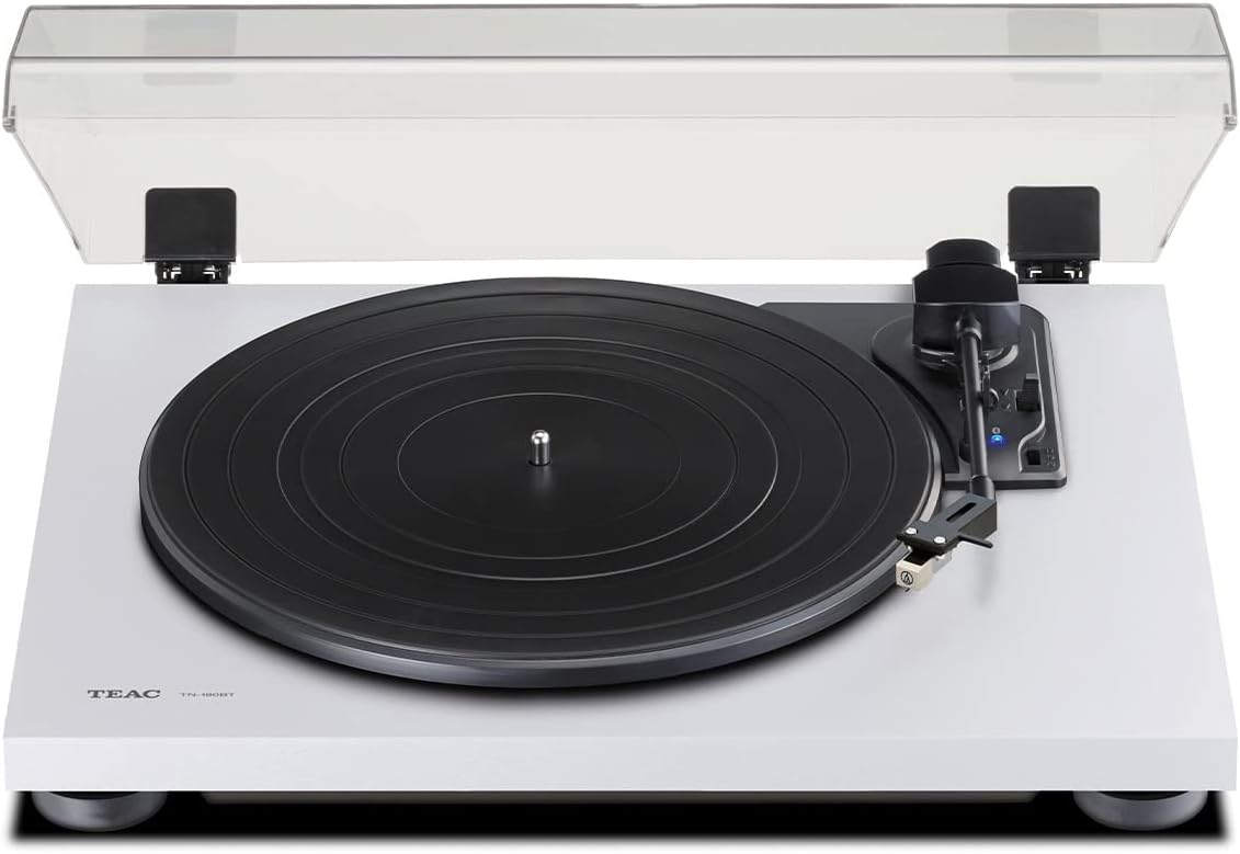 3 Speed Bluetooth Turntable with Phono Preamp White