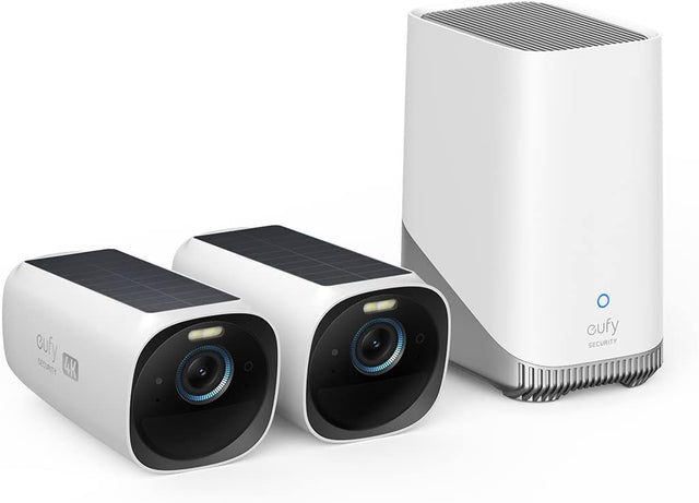 4K Wireless Outdoor Security Camera 2 Cam Kit Solar AI No Fee