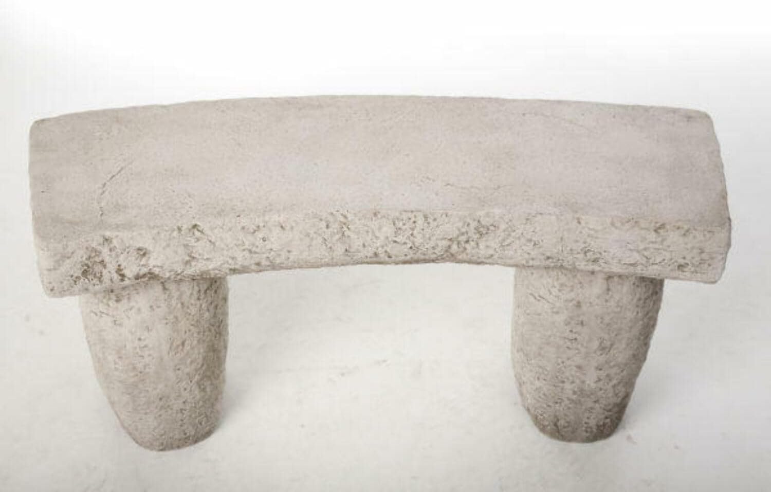 Stone Cast Curved Garden Bench Rustic Medieval Outdoor Seat