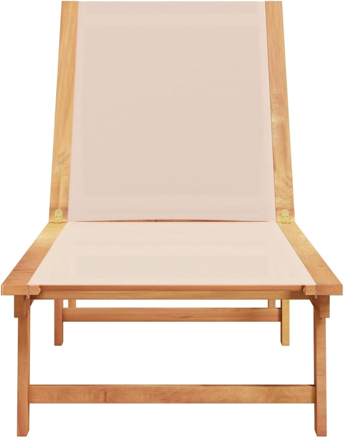 Acacia Wood Sun Lounger 5 Position Textilene Recliner