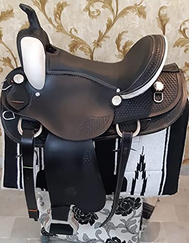 Leather Western Horse Saddle 18 Inch Barrel Trail Seat