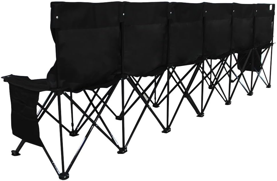 6 Seat Folding Sport Bench Portable Camping Team Chair