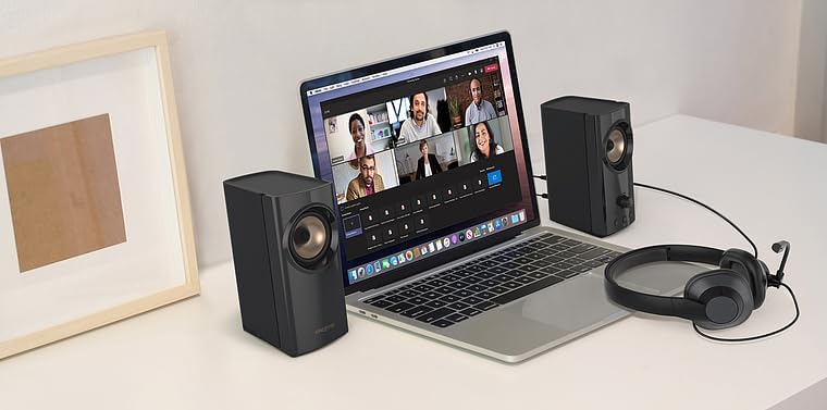 60W Desktop Computer Speakers Bluetooth USB-C Hi-Fi Stereo