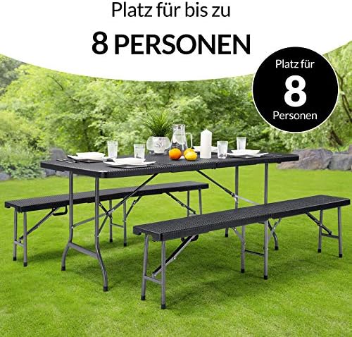 6FT Folding Picnic Table & Bench Set Portable Garden BBQ