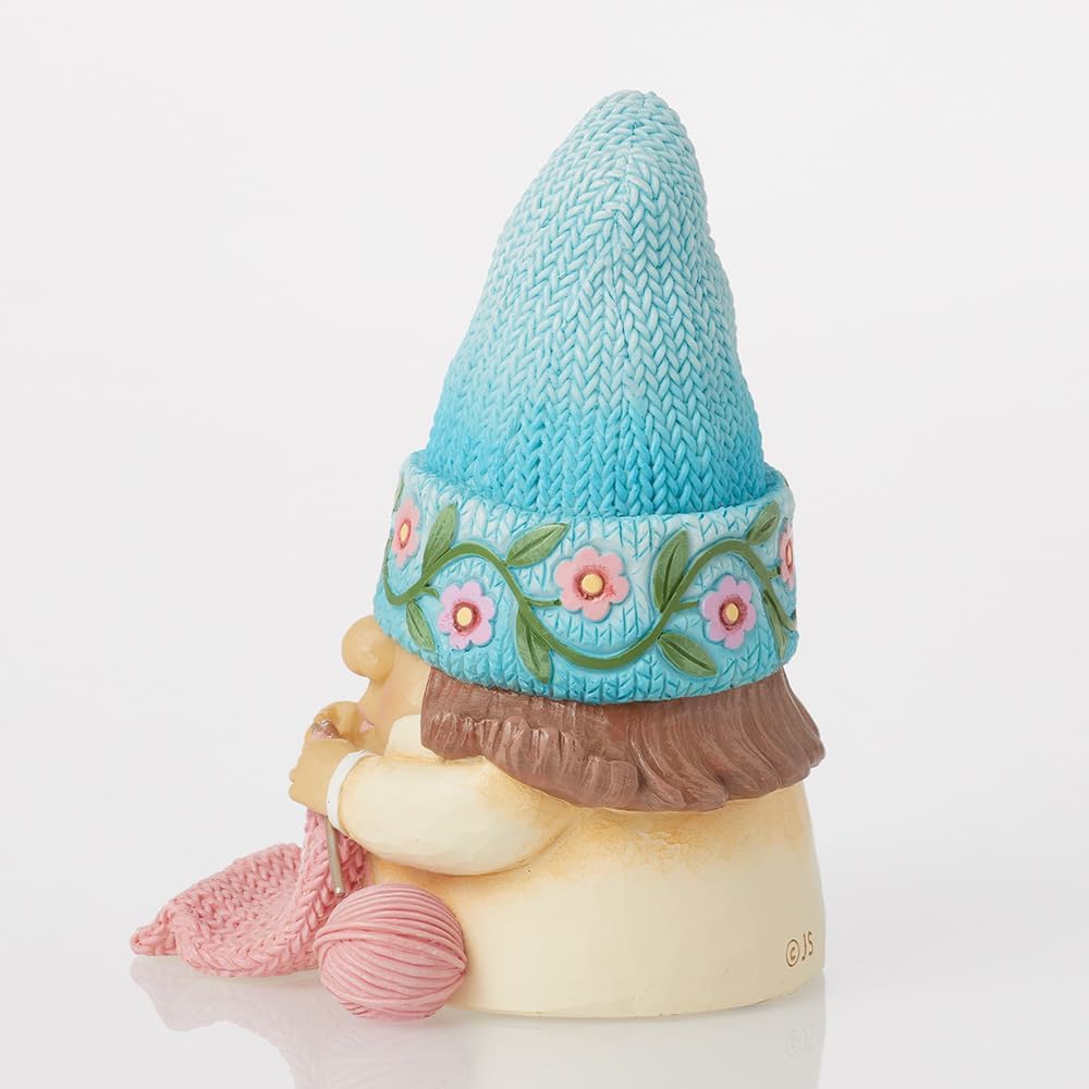 Knitting Gnome Figurine Hand Painted Folk Art Decor Gift