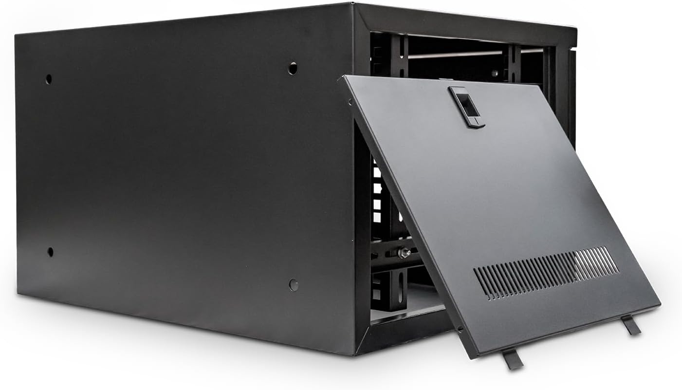 6U 19 Inch Wall Mount Server Rack Cabinet Glass Door 400mm