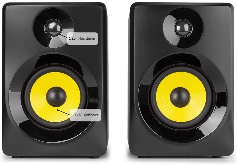 Studio Monitor Speakers 4 Inch Powered 100W Bluetooth Audio Pair