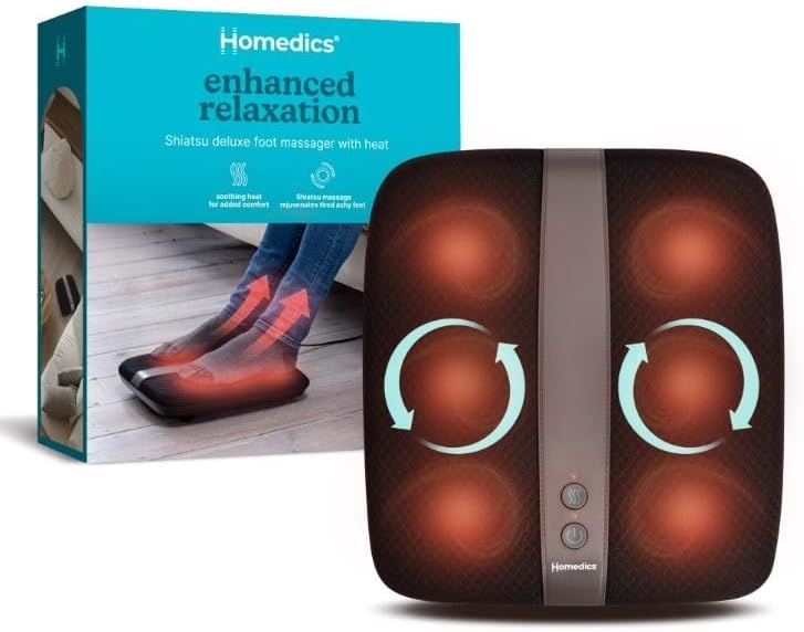 Shiatsu Foot Massager Heat 28 Nodes Toe Control Deep Kneading